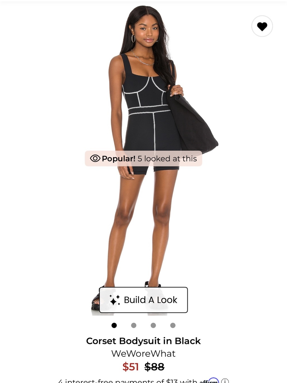 WeWoreWhat Black Corset Bike Shorts with Contrast Stitching
